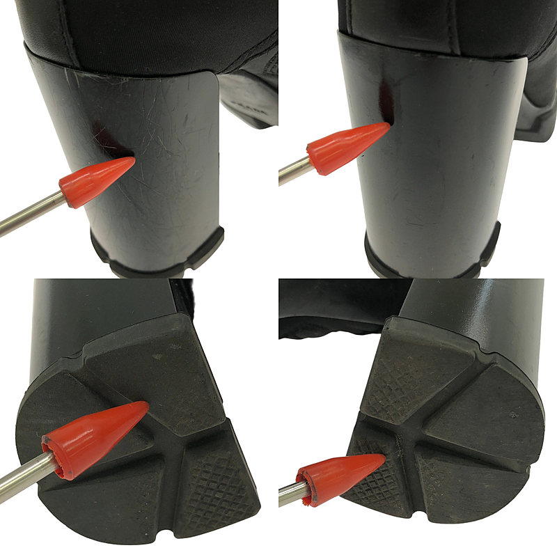 PRADA / プラダ Leather and Nylon Ankle Boots / プレート ナイロン切替 レザー ヒールブーツ