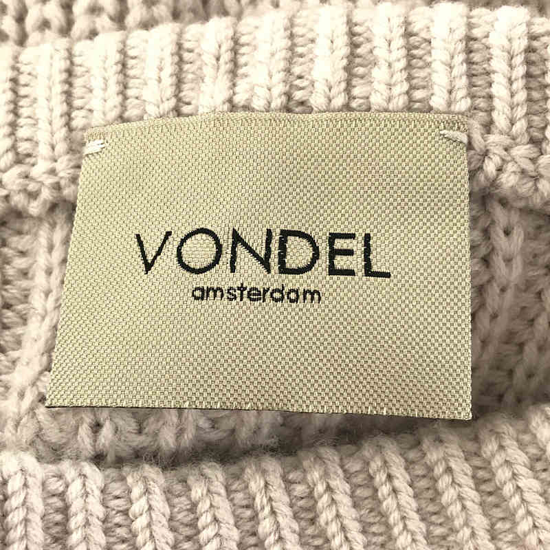 VONDEL / フォンデル 畦編み クルーネック ローゲージニット プルオーバー