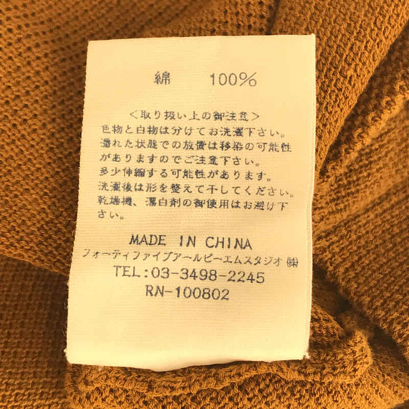 45r / フォーティファイブアール コットン鹿の子 ノースリーブブラウス シャツ