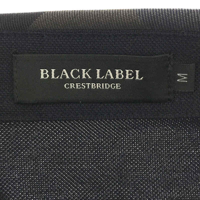 ブラックレーベル・クレストブリッジ / BLACK LABEL CRESTBRIDGE ワンポイント刺繡ロゴ チェック切替 コットン ポロシャツ