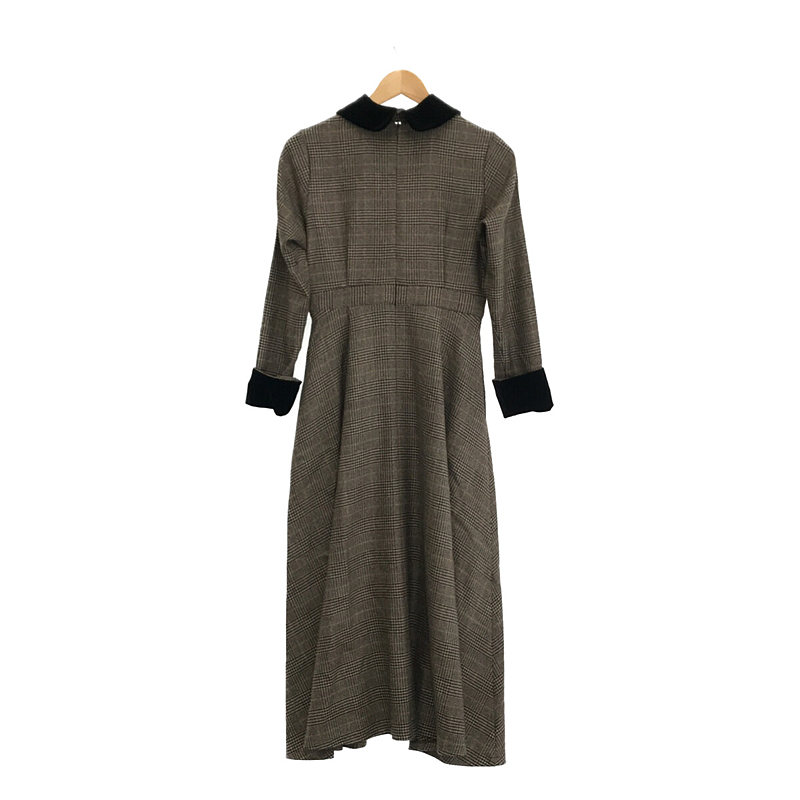 foufou グレンチェックラウンドカラーワンピース　サイズ1 glen check round collar one piece グレン チェック ラウンド