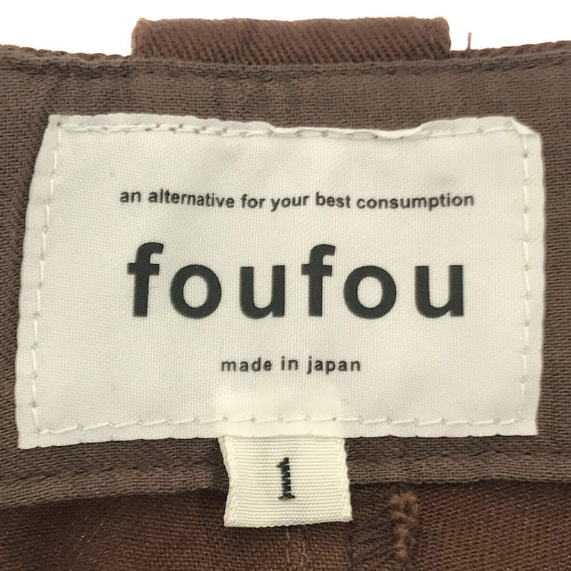 foufou / フーフー one tuck half pants ワンタックハーフパンツ