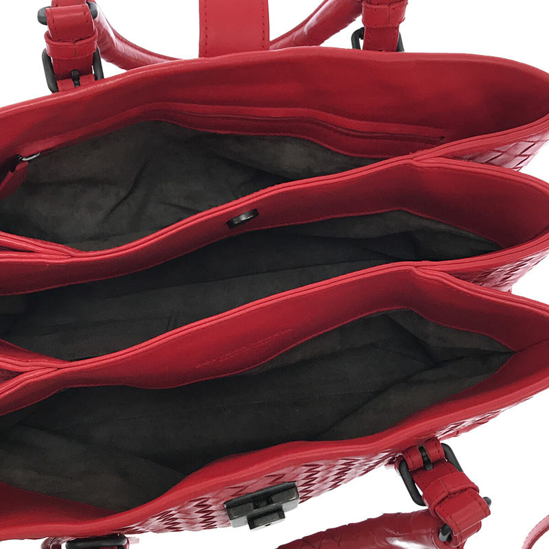 BOTTEGA VENETA / ボッテガヴェネタ 2WAY ベビーローマ イントレチャート 鍵・ショルダー付き  編込み レザー ハンドッバッグ シリアル有