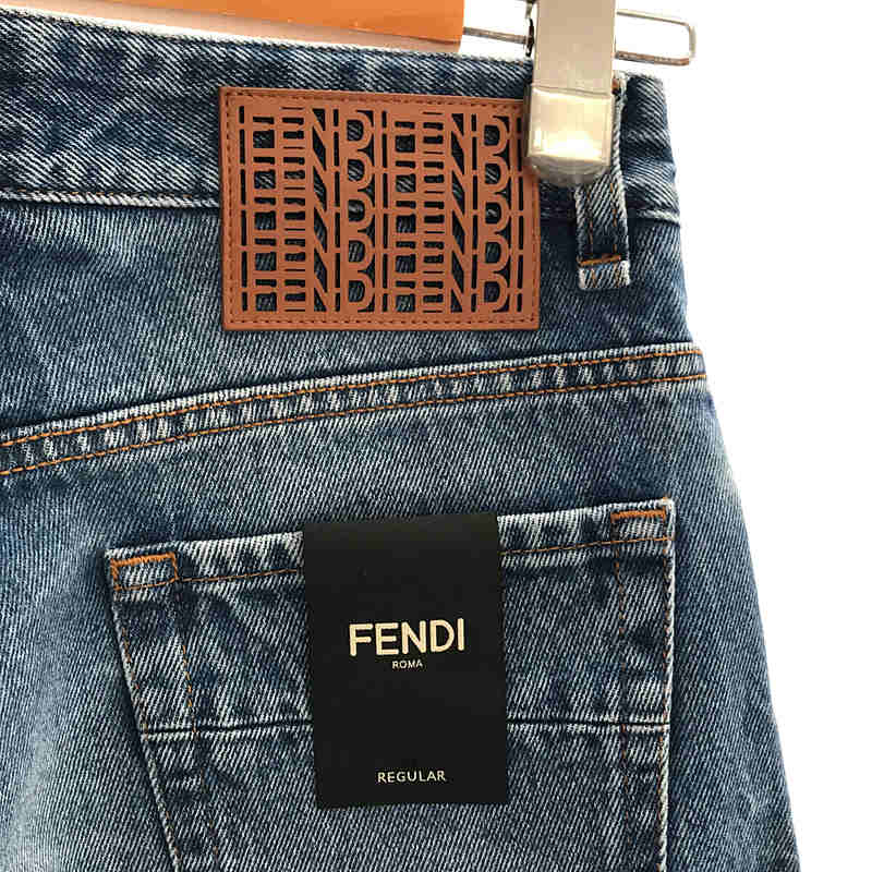 FENDI / フェンディ ROMA DENIM PANTS 5P レザーパッチ ズッカ ダメージ加工 デニム パンツ