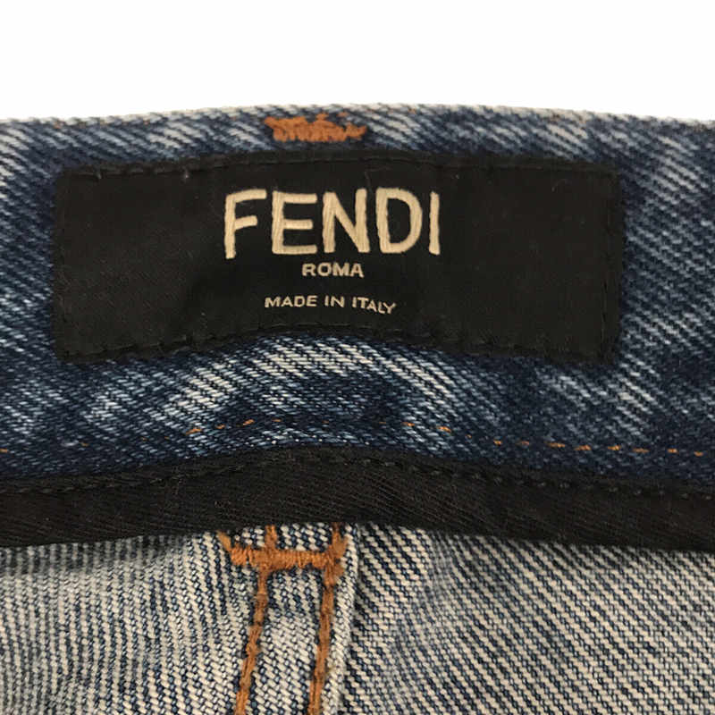 FENDI / フェンディ ROMA DENIM PANTS 5P レザーパッチ ズッカ ダメージ加工 デニム パンツ
