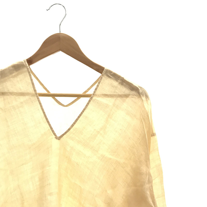 45r / フォーティファイブアール リネンVネック フレアライン ブラウス シャツ