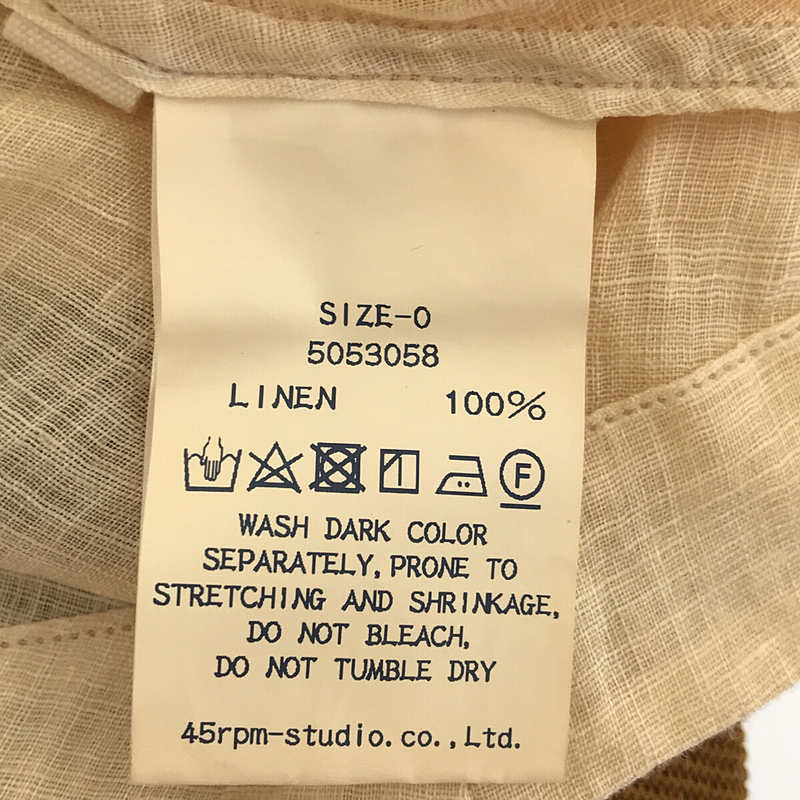 45r / フォーティファイブアール リネンVネック フレアライン ブラウス シャツ