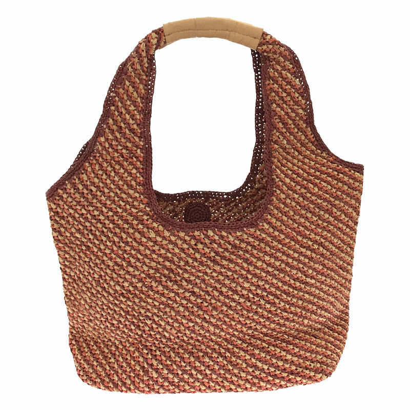 Helen Kaminski / ヘレンカミンスキー レザー切替 ミックス ハンド トート ラフィア バッグ