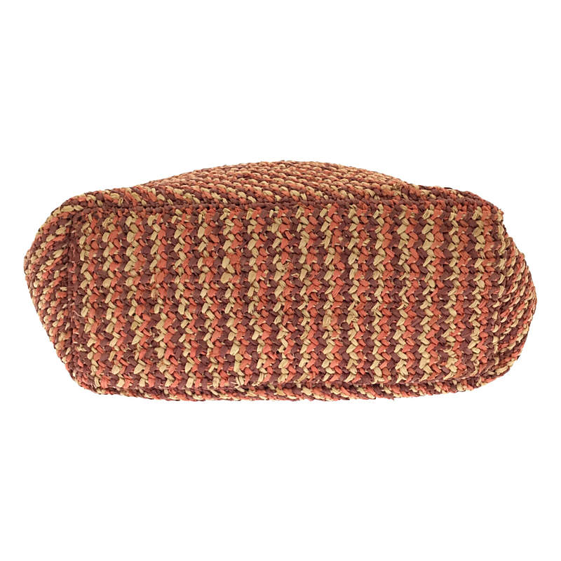 Helen Kaminski / ヘレンカミンスキー レザー切替 ミックス ハンド トート ラフィア バッグ