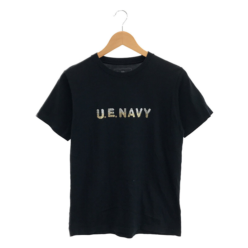 U.E.NAVYスタッズ フロントロゴ コットン クルーネック Tシャツ カットソー 