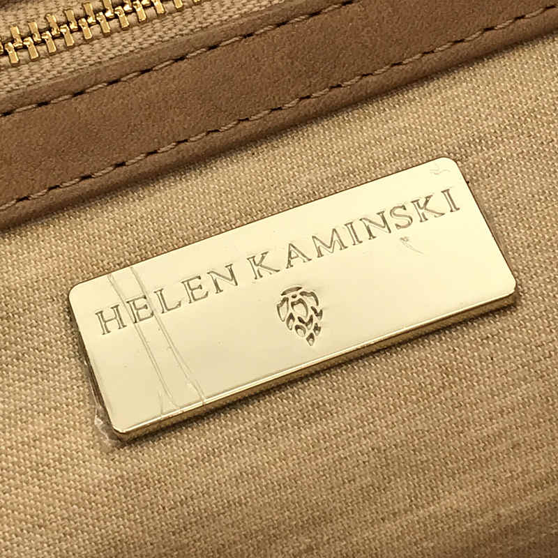 Helen Kaminski / ヘレンカミンスキー レザー切替 チェーン トート ラフィア バッグ