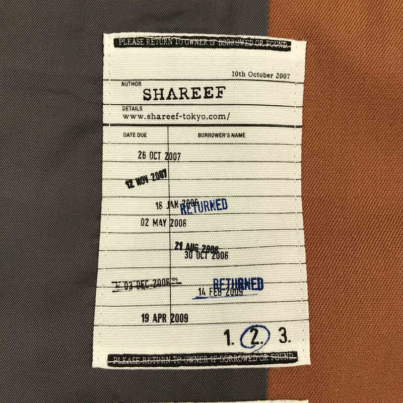 SHAREEF / シャリーフ LONG TAILORED JACKET テーラードジャケット パンツ セットアップ