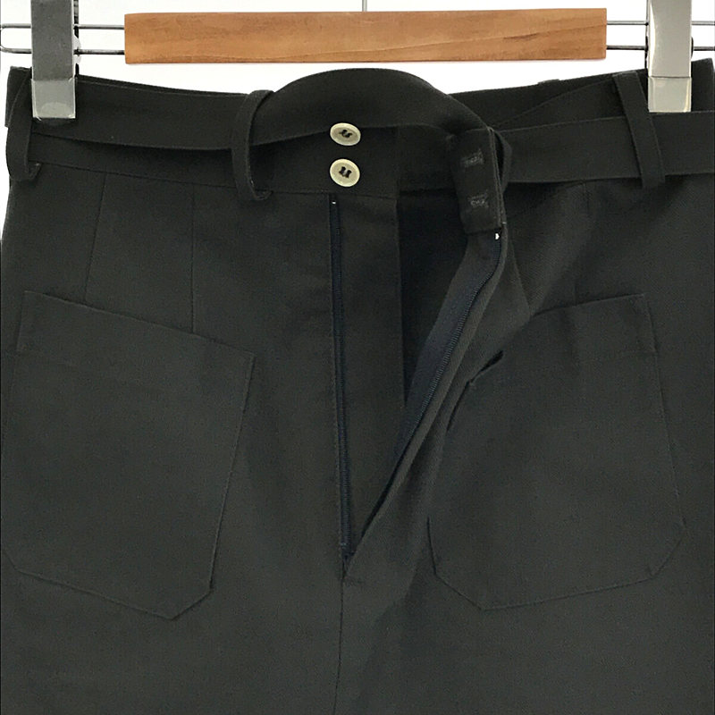 foufou / フーフー cotton straight skirt ベルト付き コットンストレートスカート