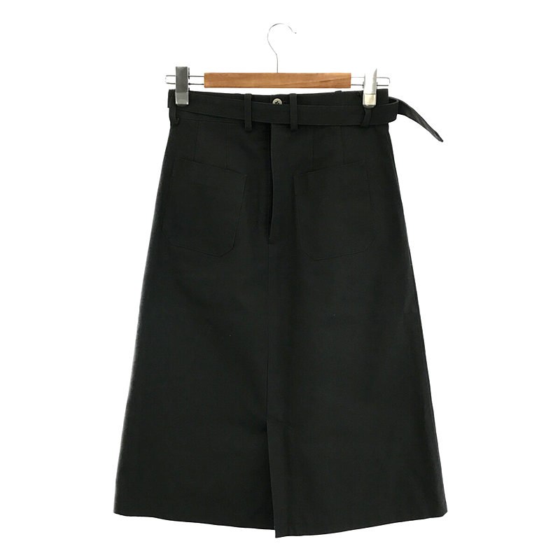 foufou / フーフー cotton straight skirt ベルト付き コットンストレートスカート