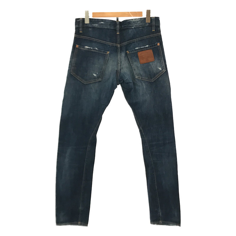 DSQUARED2 / ディースクエアード 5P DENIM PANTS レザーパッチ ペンキ・ダメージ加工 デニムパンツ