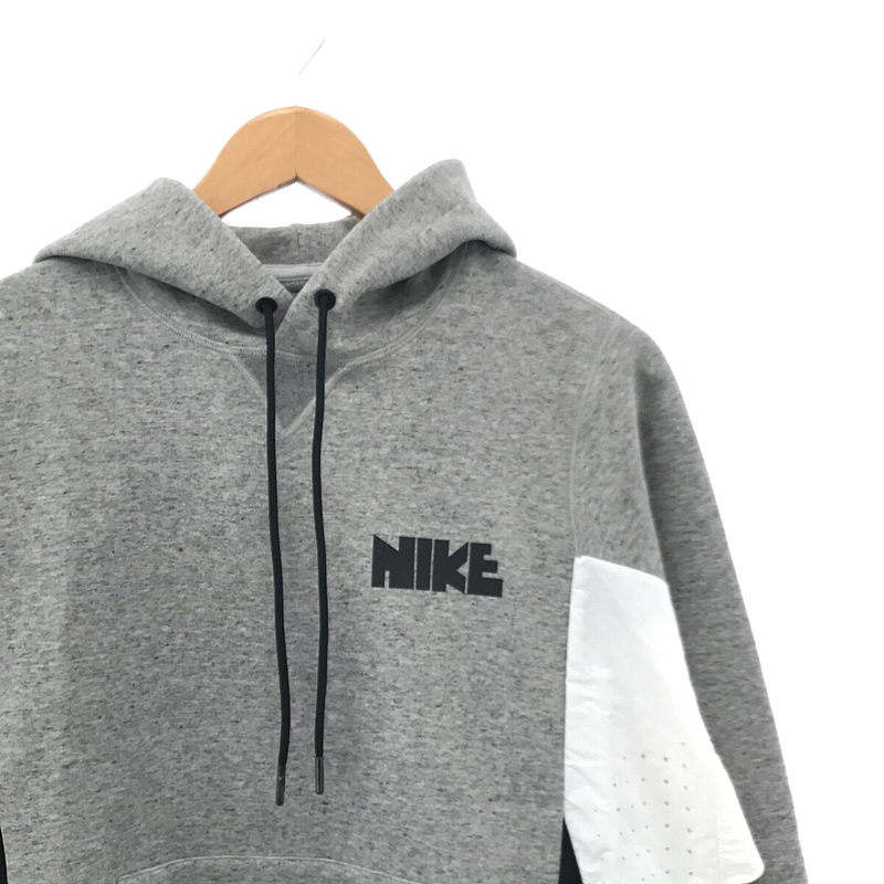 × NIKE ナイキ コラボ ナイロン切替 フロントロゴ プルオーバー パーカー フーディーsacai / サカイ