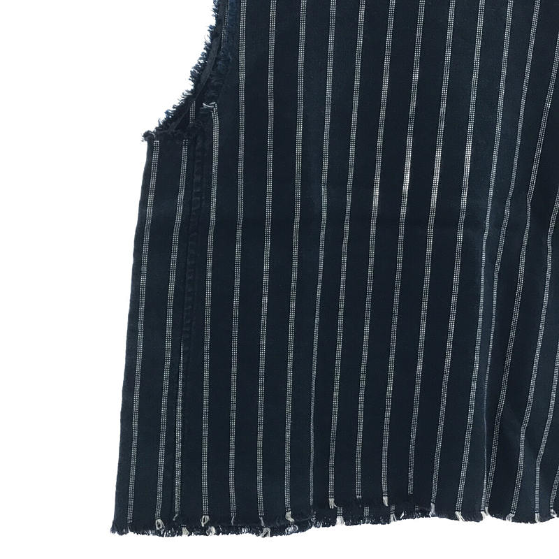 45r / フォーティファイブアール インディゴヘンプ 刺し子 ノースリーブブラウス