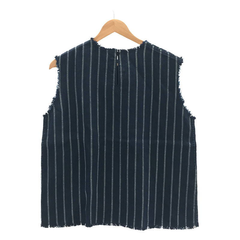 45r / フォーティファイブアール インディゴヘンプ 刺し子 ノースリーブブラウス