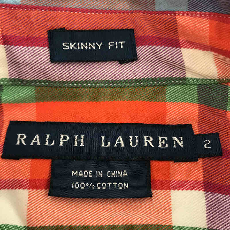 RALPH LAUREN / ラルフローレン エポレット付き コットン チェック ロングスリーブ シャツ