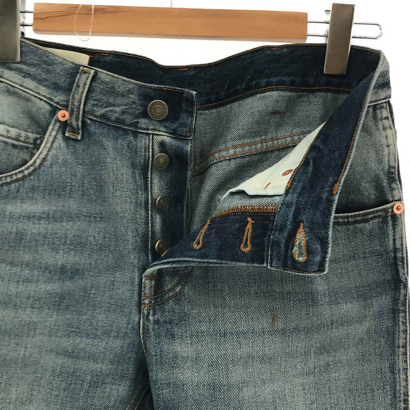 GUCCI / グッチ 5P DENIM PANTS GG バンビ 刺繡 ロゴ レザーパッチ デニム パンツ 箱有