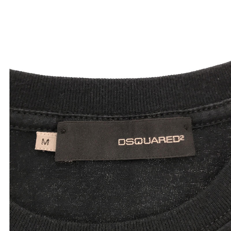 DSQUARED2 / ディースクエアード ゴールド フロント デザイン コットン  クルーネック Tシャツ カットソー