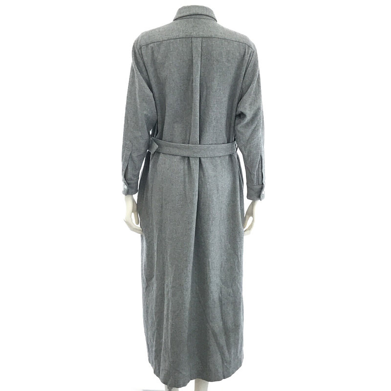 AURALEE / オーラリー ベルト付き ウール ロング シャツ ワンピース