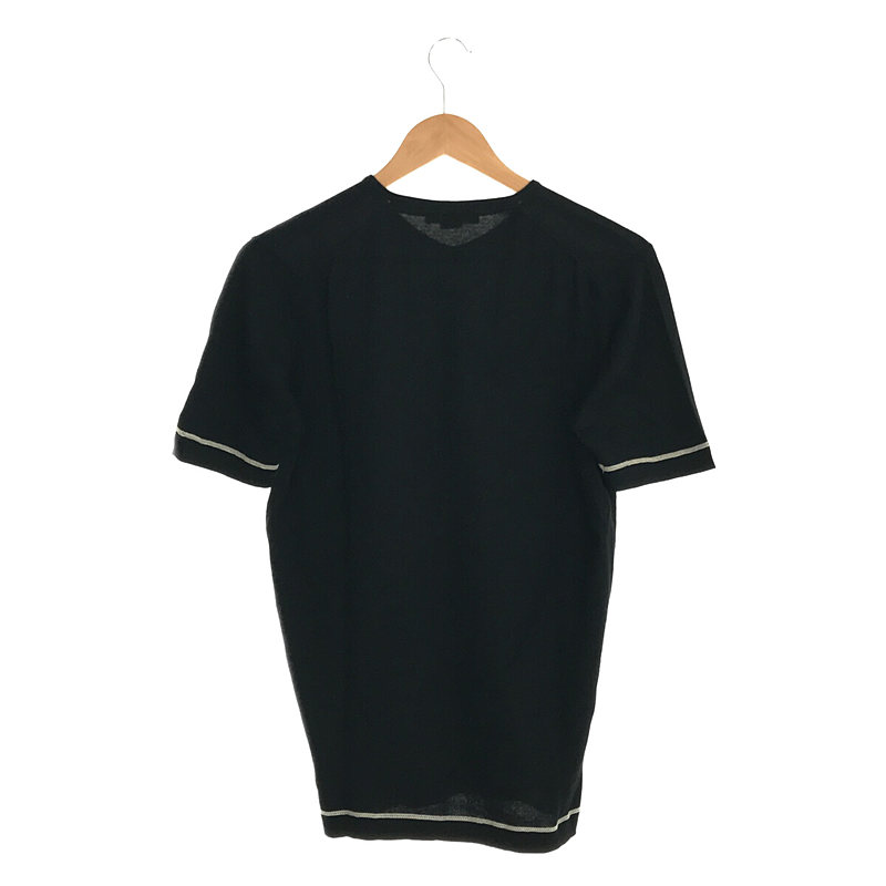 JOHN SMEDLEY / ジョンスメドレー チェーンステッチ シーアイランドコットン Vネック 半袖ニット