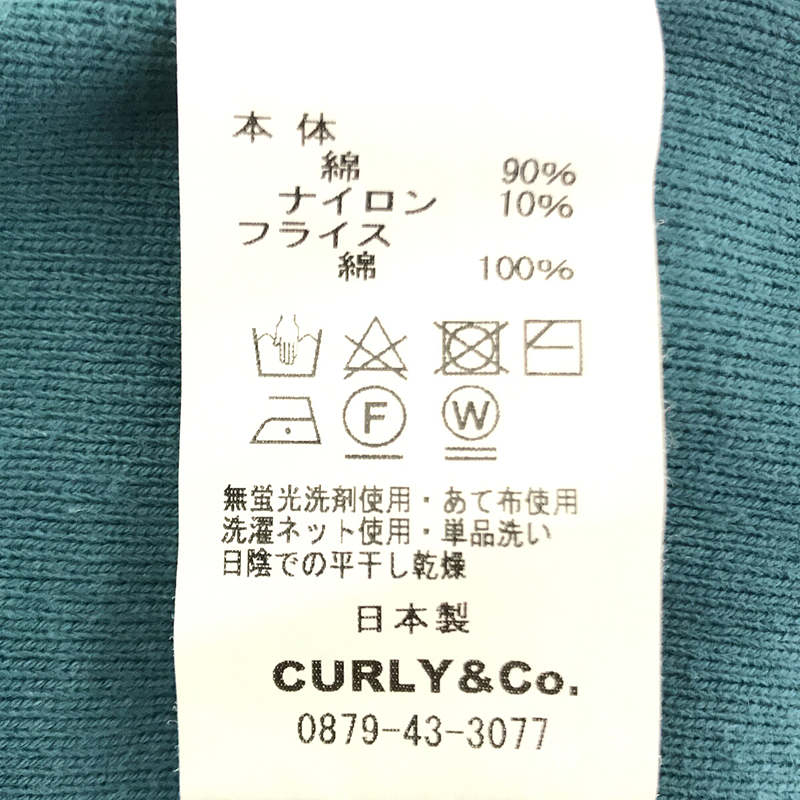 CURLY / カーリー 裏起毛 コットン プルオーバー パーカー