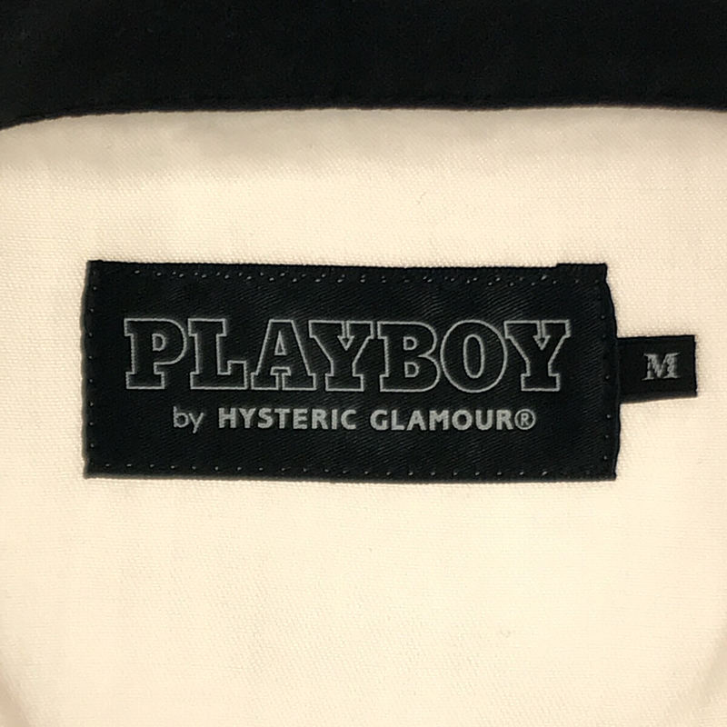 HYSTERIC GLAMOUR / ヒステリックグラマー × PLAYBOY プレイボーイ コラボ レーヨン ロゴ プリント 刺繍 ボウリング シャツ