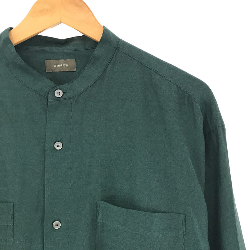 WIRROW / ウィロウ 2022AW Cupro cotton stand collar shirt (unisex) キュプラ ビッグシルエット バンドカラー シャツ ユニセックス