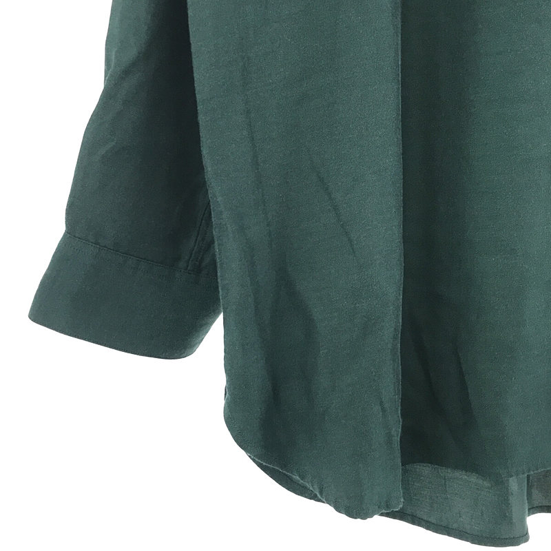 WIRROW / ウィロウ 2022AW Cupro cotton stand collar shirt (unisex) キュプラ ビッグシルエット バンドカラー シャツ ユニセックス