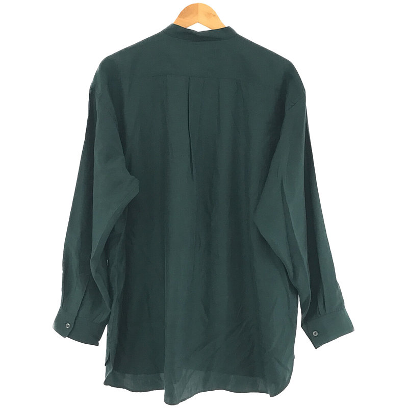 WIRROW / ウィロウ 2022AW Cupro cotton stand collar shirt (unisex) キュプラ ビッグシルエット バンドカラー シャツ ユニセックス