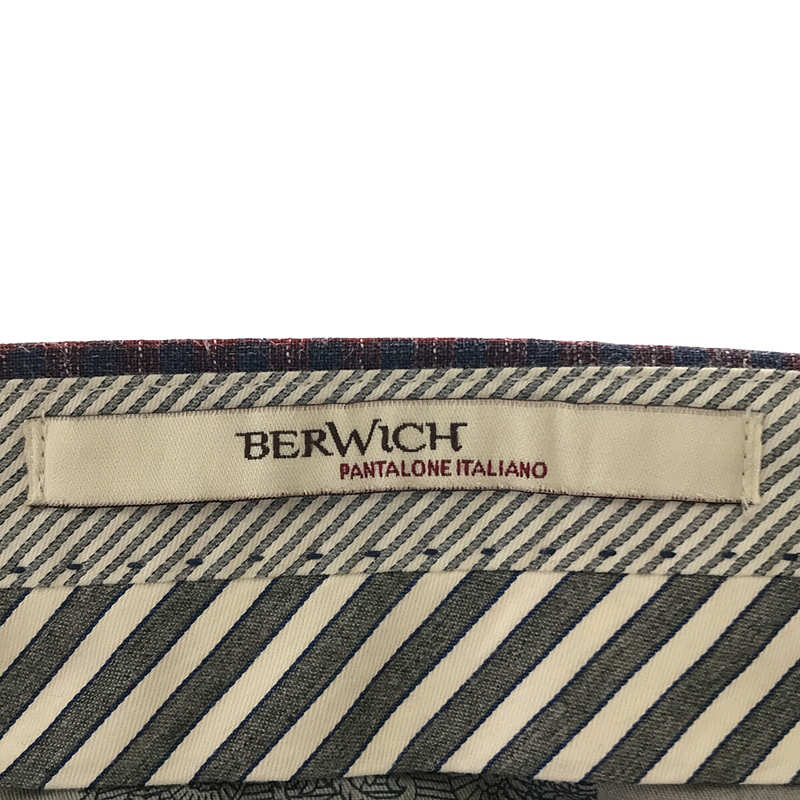 BERWICH / ベルウィッチ イタリア製 ウール シルク チェック スラックス