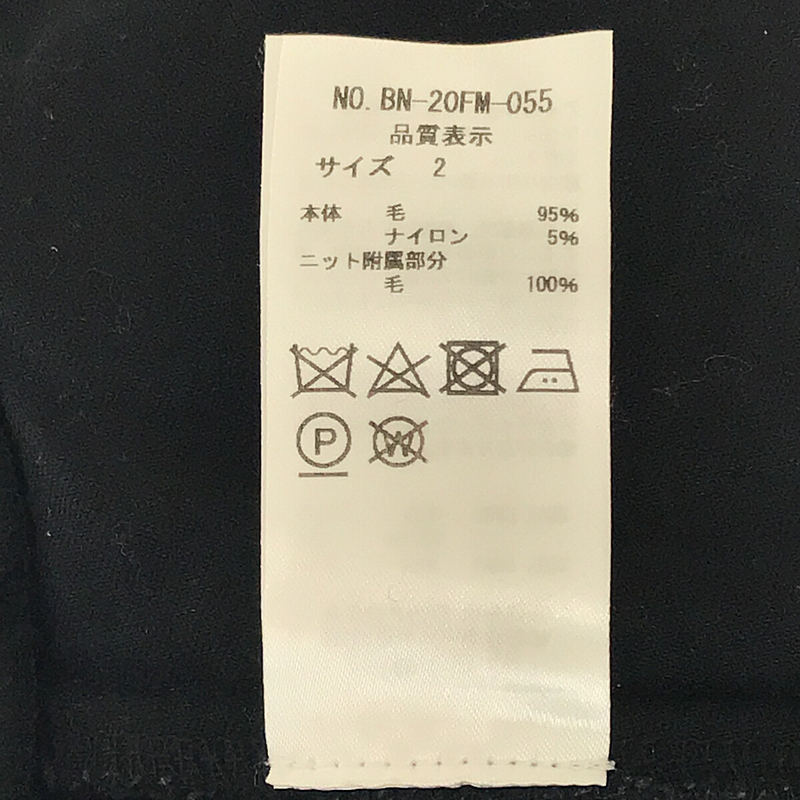 BATONER / バトナ― 2020AW W-FACE PANTS フェイス圧縮ウールパンツ