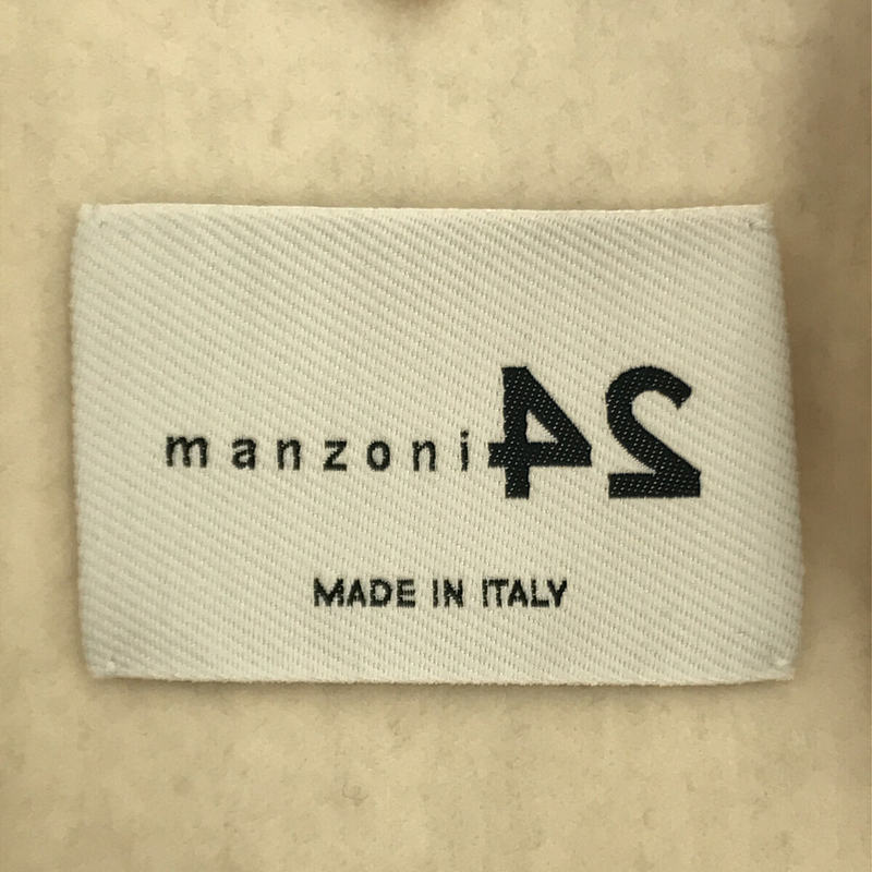 MANZONI24 / マンゾーニ24 Loro Piana ロロピアーナ社製 ウール カシミヤ ファー付き ノーカラー ジャケット ショート コート