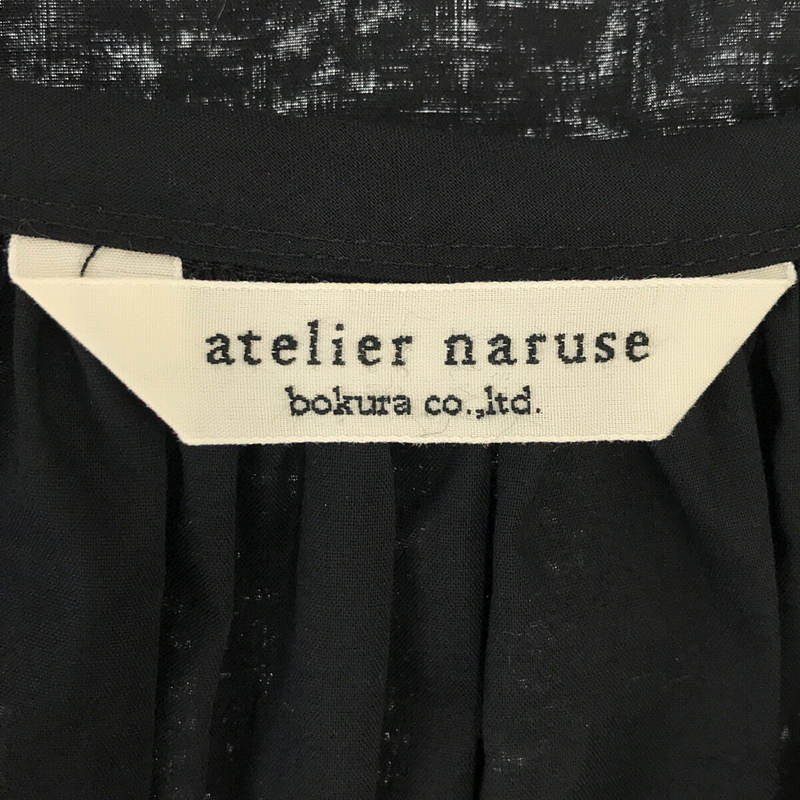 atelier naruse / アトリエナルセ cotton loan ribbon tie smock blouse コットンローン リボンタイスモックブラウス