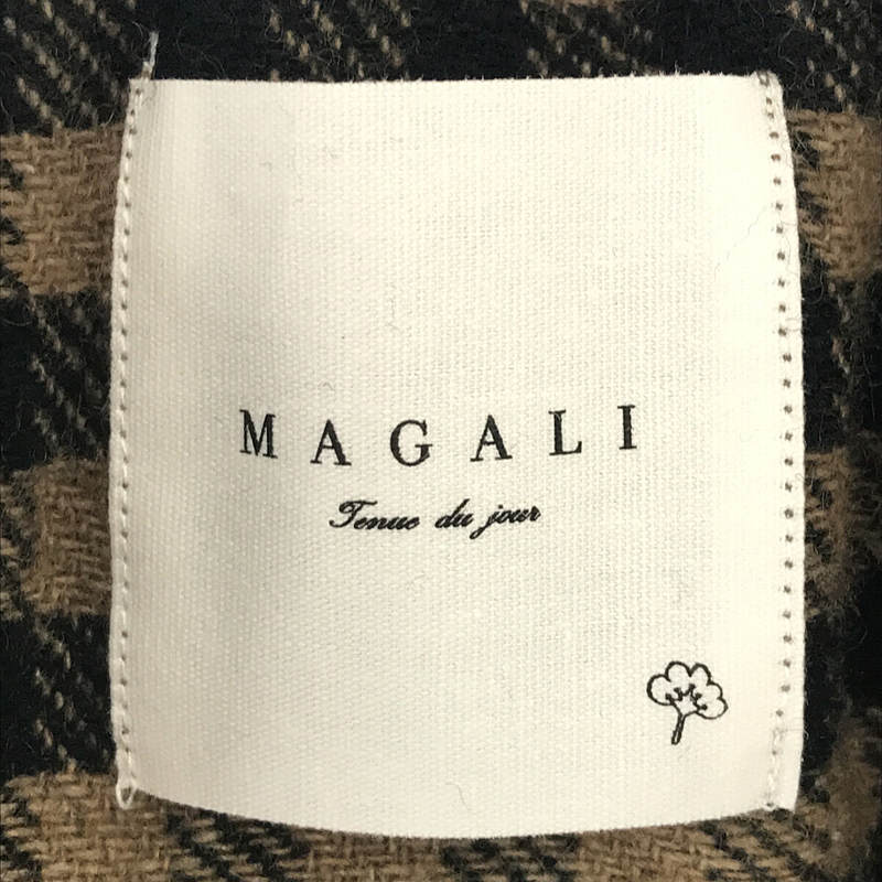 MAGALI / マガリ 2022AW ギンガム ウール タック ロング スカート