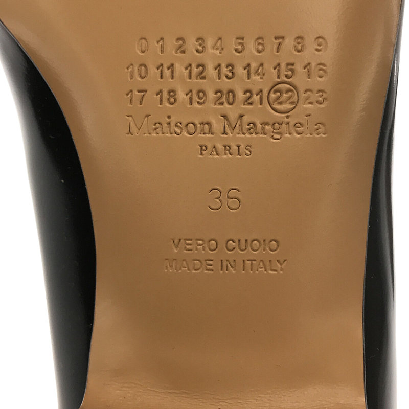 Maison Margiela / メゾンマルジェラ ㉒ イタリア製 S58WZ0115 4ステッチ デコルティケ バレリーナ スクエアトゥ レザー フラットシューズ 箱・保存袋有