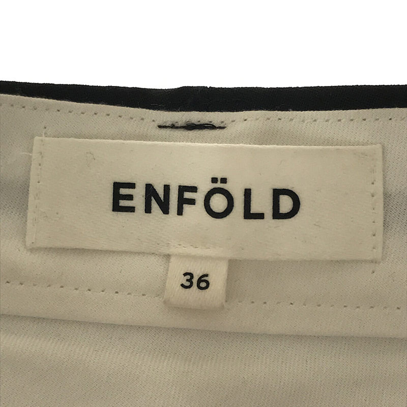 ENFOLD / エンフォルド ウール ボタン スリット ワイド トラウザー パンツ