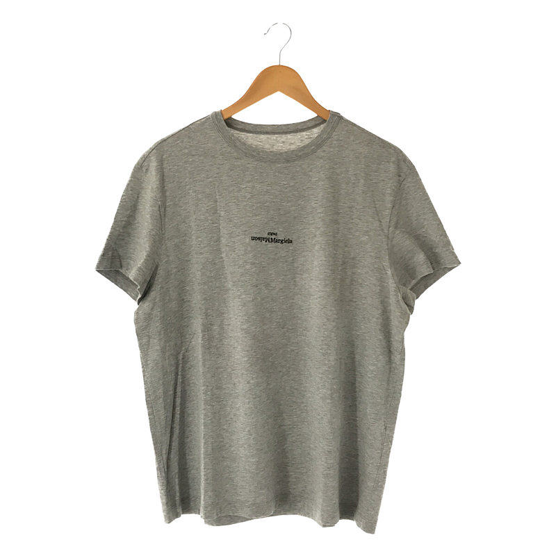 ⑩ 刺繍 反転 ロゴ Tシャツ カットソー gray