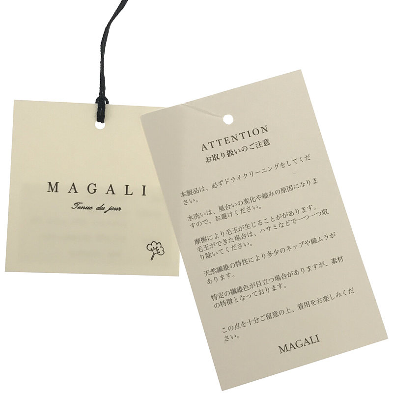 MAGALI / マガリ 2022AW ギンガム ウール タック ロング スカート