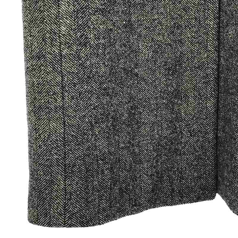 その他 ウール ヘリンボーン ノーカラーコート