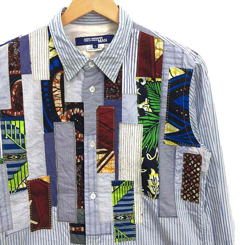 JUNYAWATANABE COMMEdesGARCONS MAN / ジュンヤワタナベマン 総柄 パッチワーク レギュラーカラーシャツ