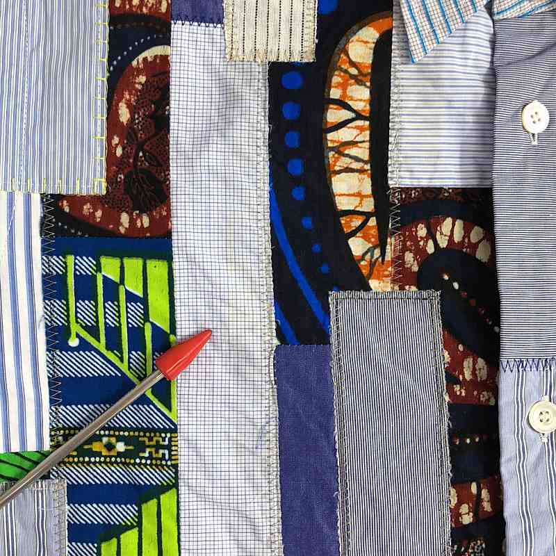 JUNYAWATANABE COMMEdesGARCONS MAN / ジュンヤワタナベマン 総柄 パッチワーク レギュラーカラーシャツ