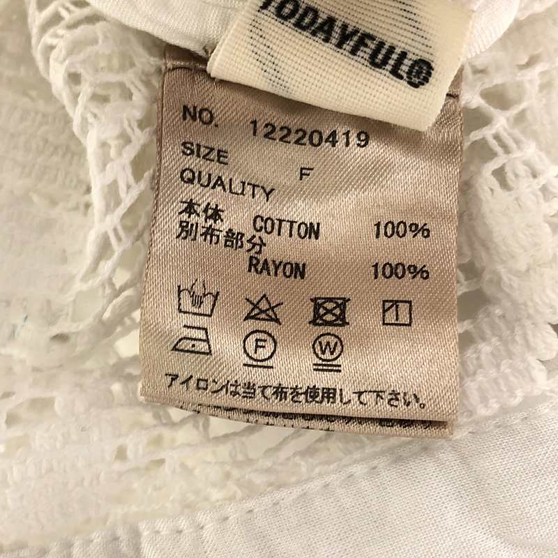 TODAYFUL / トゥデイフル Block Lace Shirts ブロックレースシャツ