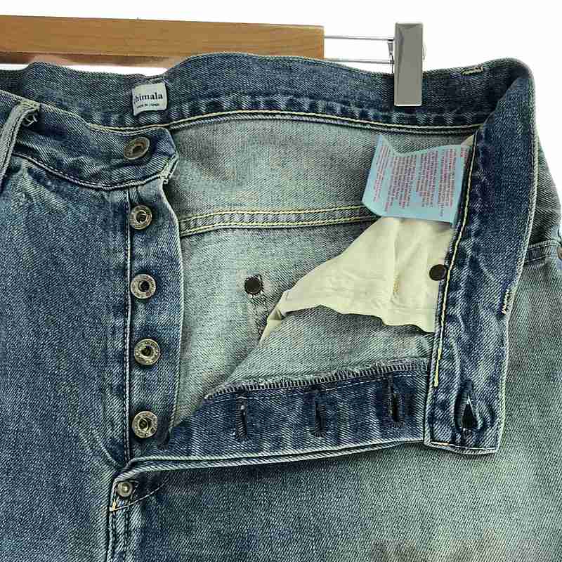 chimala / チマラ ダメージ・ヴィンテージ加工 レザーパッチ カットオフ デニムパンツ