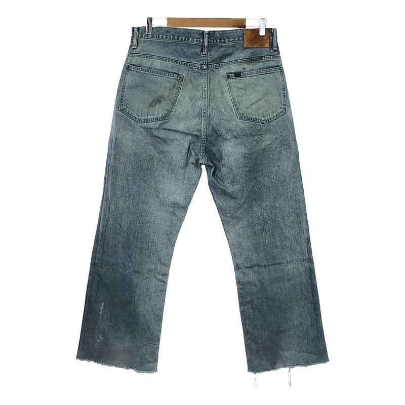 chimala / チマラ ダメージ・ヴィンテージ加工 レザーパッチ カットオフ デニムパンツ