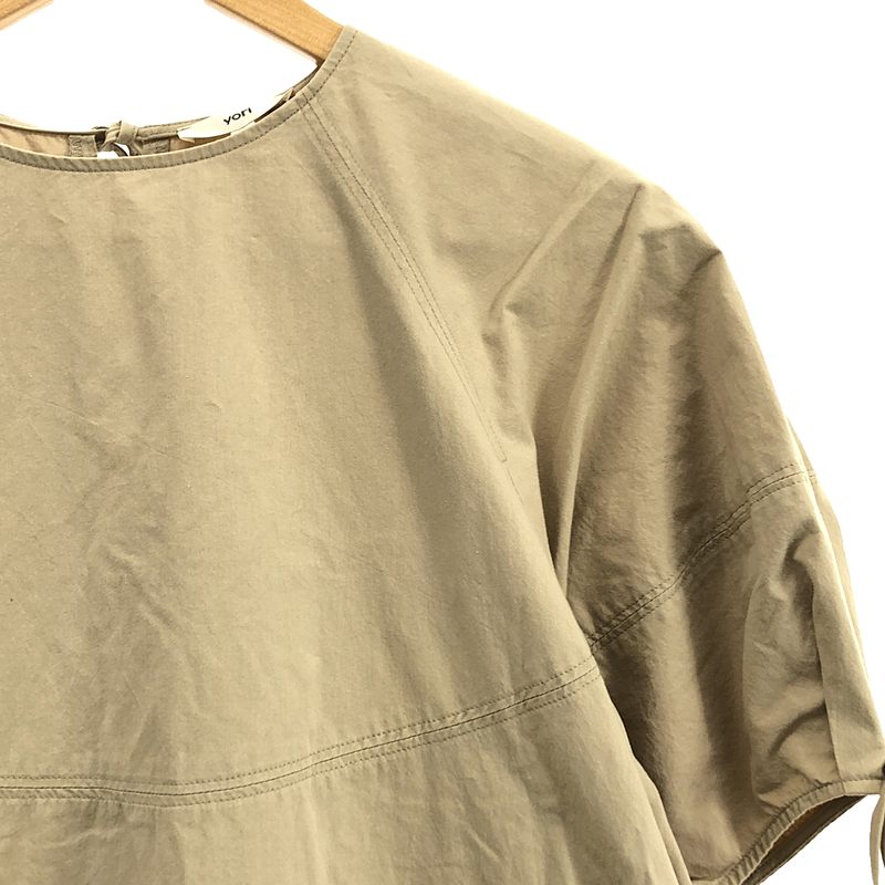 yori / ヨリ バックギャザー パフスリーブ リボン ワンピース