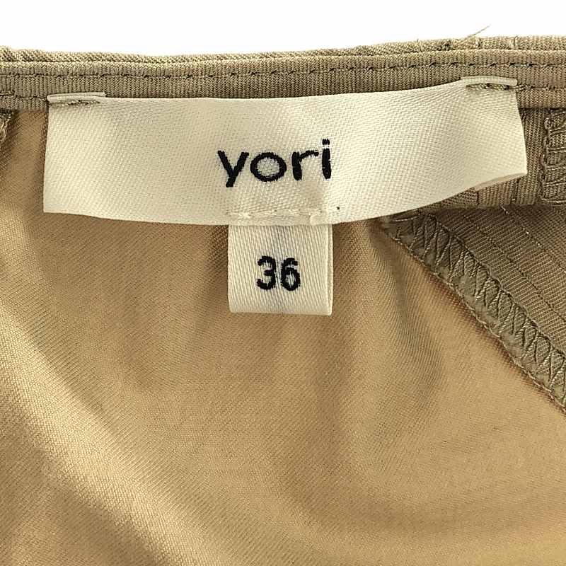 yori / ヨリ バックギャザー パフスリーブ リボン ワンピース