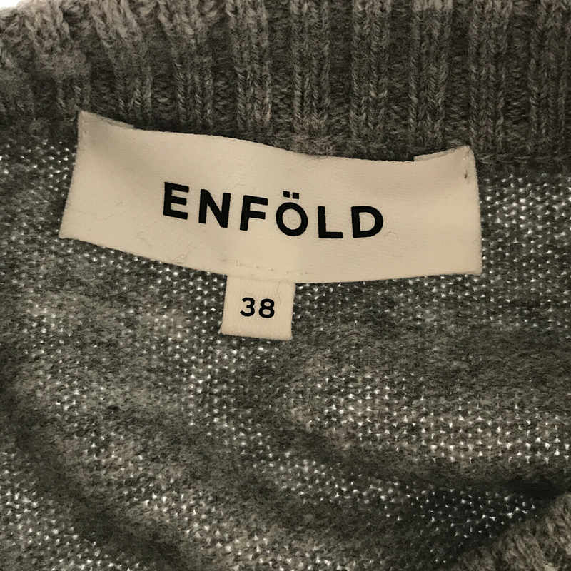 ENFOLD / エンフォルド ウール100％ ワイド サイドスリット クルーネック ニット セーター
